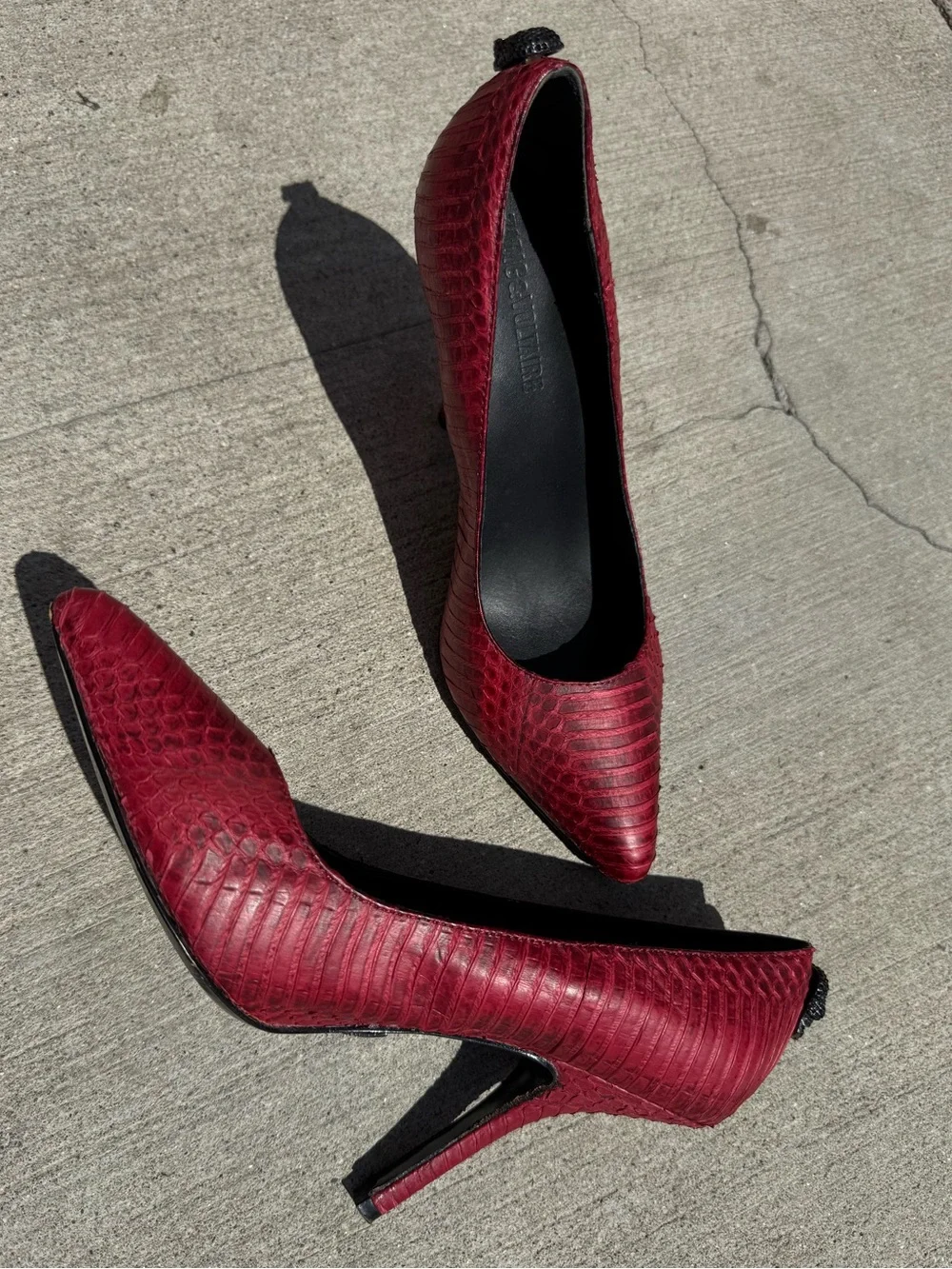 Zadig & Voltaire Red Python Pointed-Toe Pumps